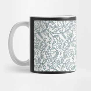 Vintage floral lace (grey invert) Mug